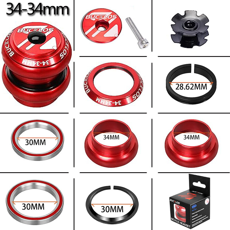 34mm 1-1/8″ Threadless MTB Road Bike Bicycle Sealed External Bearing Headset Set