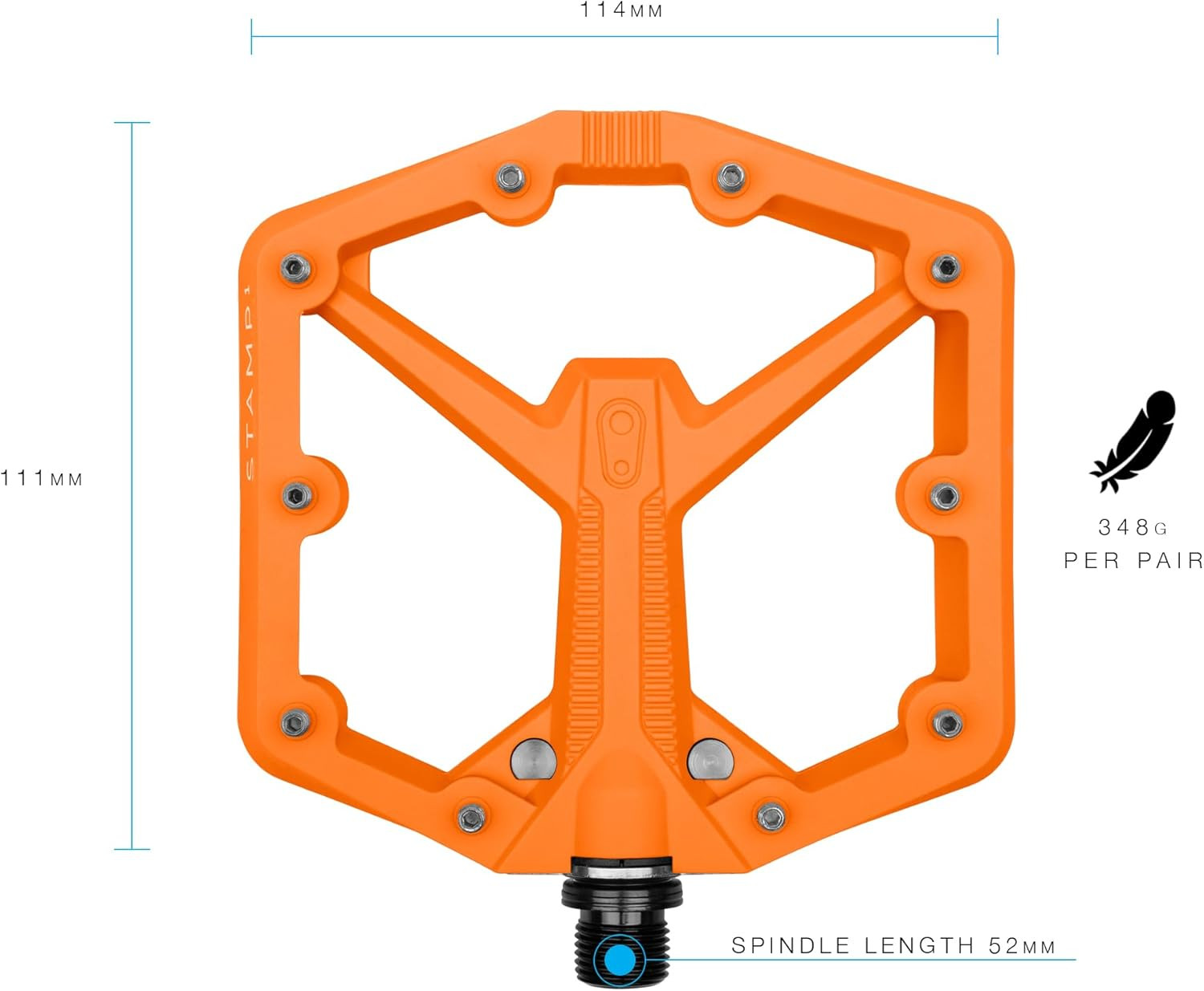 Stamp Flat MTB Pedals – Size-Specific, Lightweight, Versatile, Durable Bike Peda