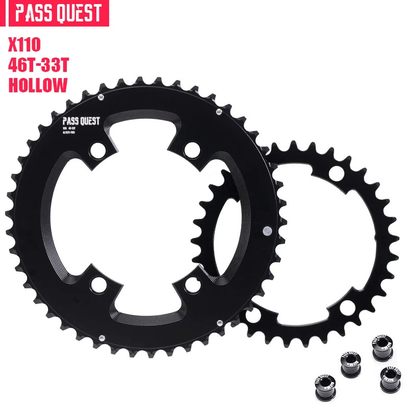 Bicycle 110BCD Double Chainring 4-Bolt 46-33T/48-35T/50-34T/52-36T/53-39T/54-40T