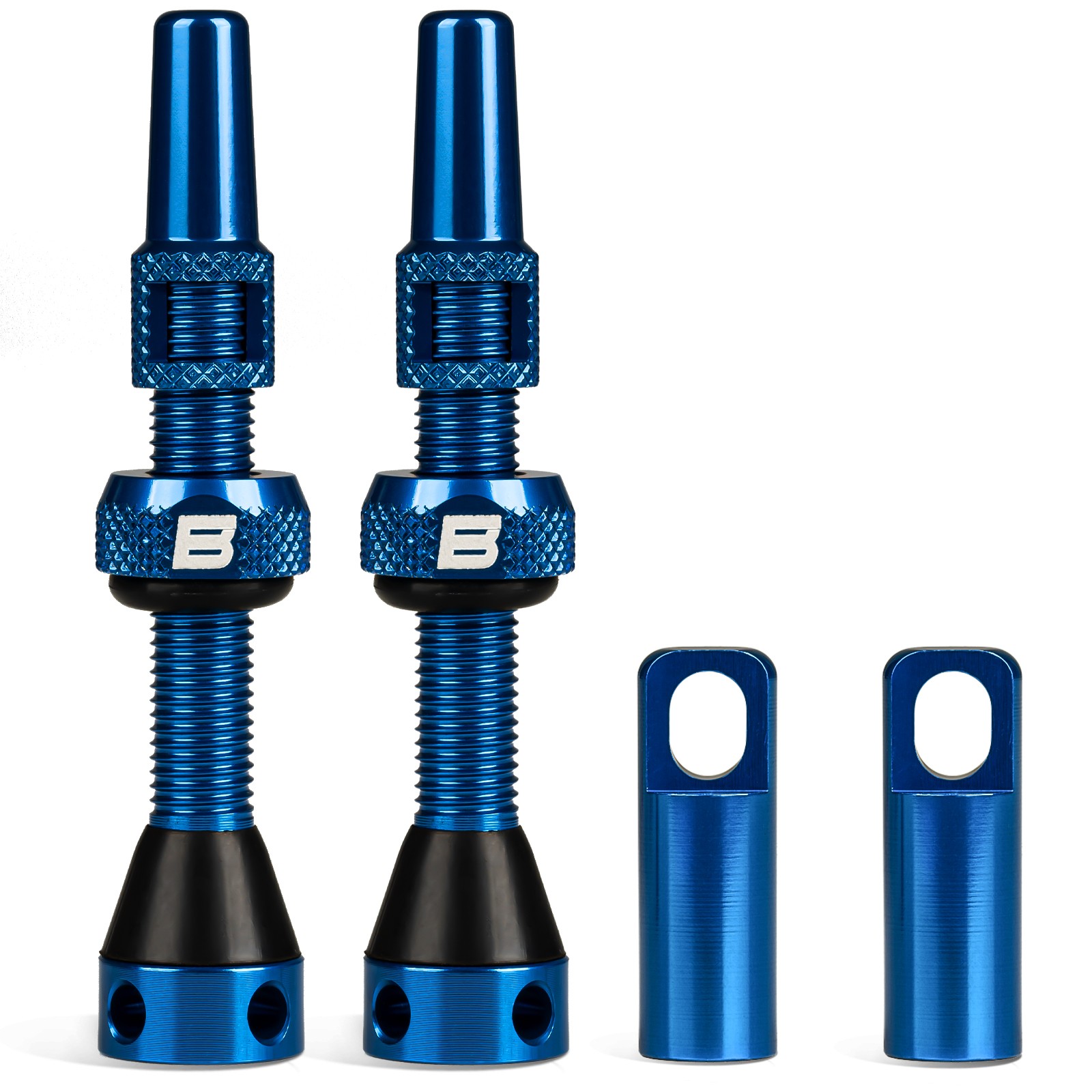 BWSHLF Aluminum Bicycle Tubeless Presta Valve Stem 44mm / 1 Pair / Blue