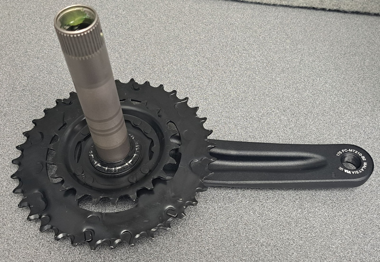 Shimano FC-MT210-B2 Crankset: 175mm, 9-Speed, 36/22t, Riveted, 51.8mm Chainline