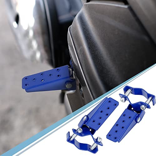 1 Pair 8mm Stainless Steel Universal Motorcycle Folding Rearsets Rear Blue