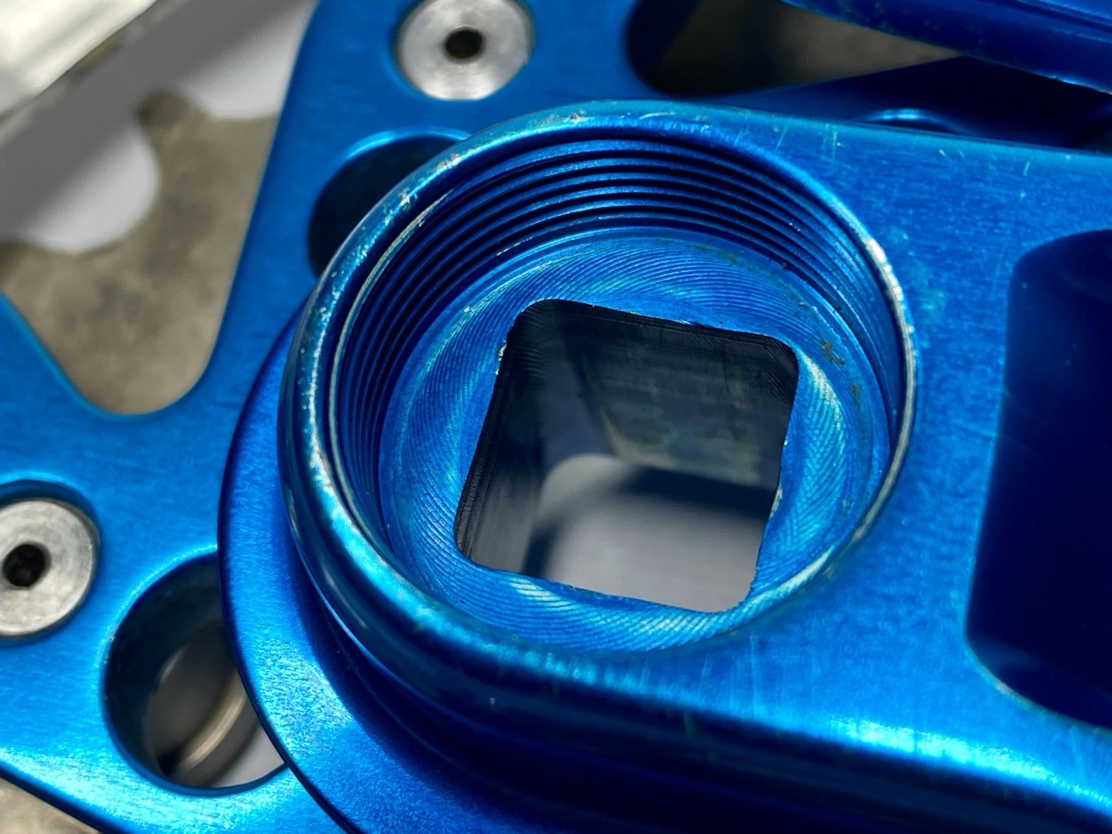 Kooka Blue Anodized MTB Crankset 175mm w/ BB-UN71 & REAL 22T Ring Vintage CNC