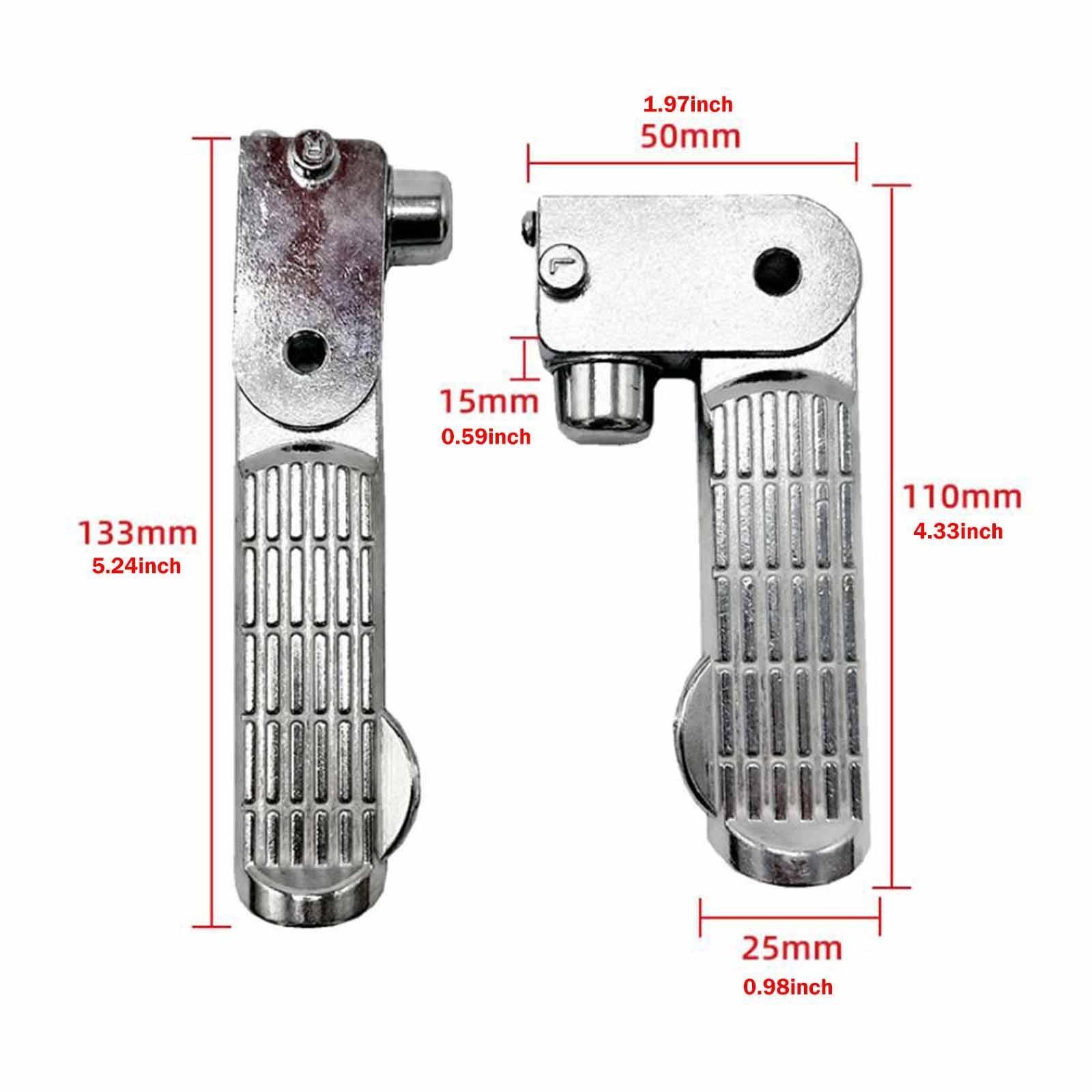 2Pcs E Bike Foot Rests Easy to Install Practical Sturdy Motorcycle Foot Pegs