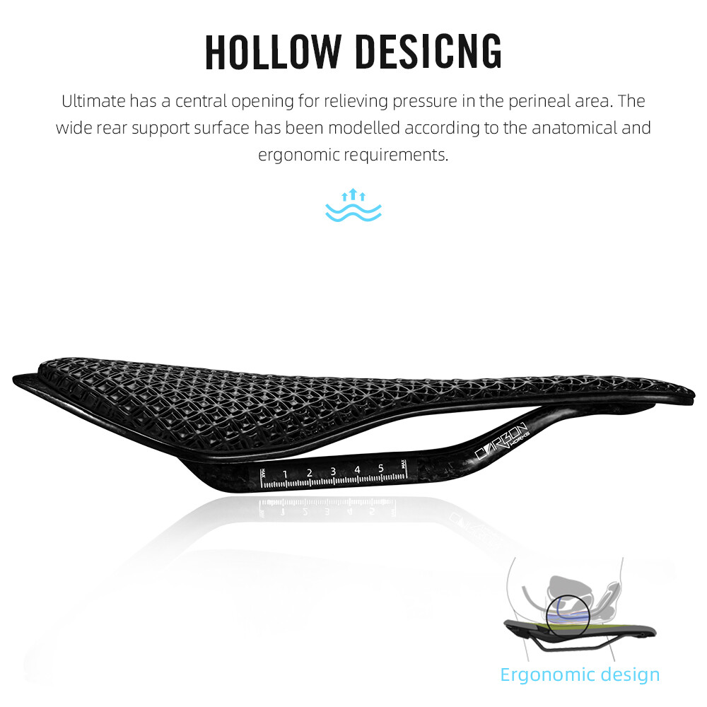 3D Printed Carbon Bicycle Saddle 135mm 143mm for Mountain Gravel Road Bike Seat