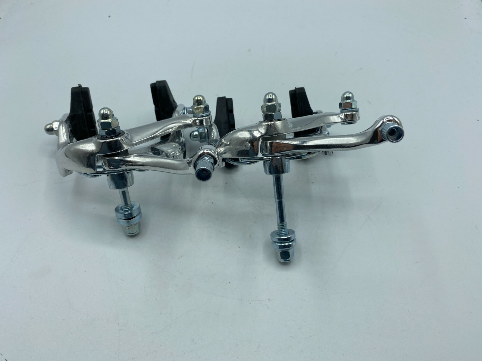 PAIR 700C ROAD BIKE BICYCLE ALUMINUM SIDE PULL CALIPER BRAKE FRONT + REAR SILVER