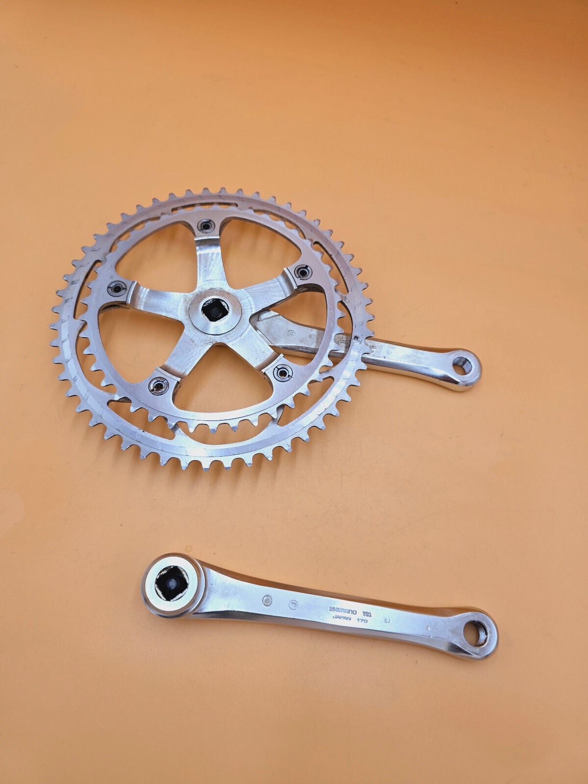 Crank Set Shimano 600 Arabesque 170mm 52/42 Tooth Vintage Retro Crank FC-6200
