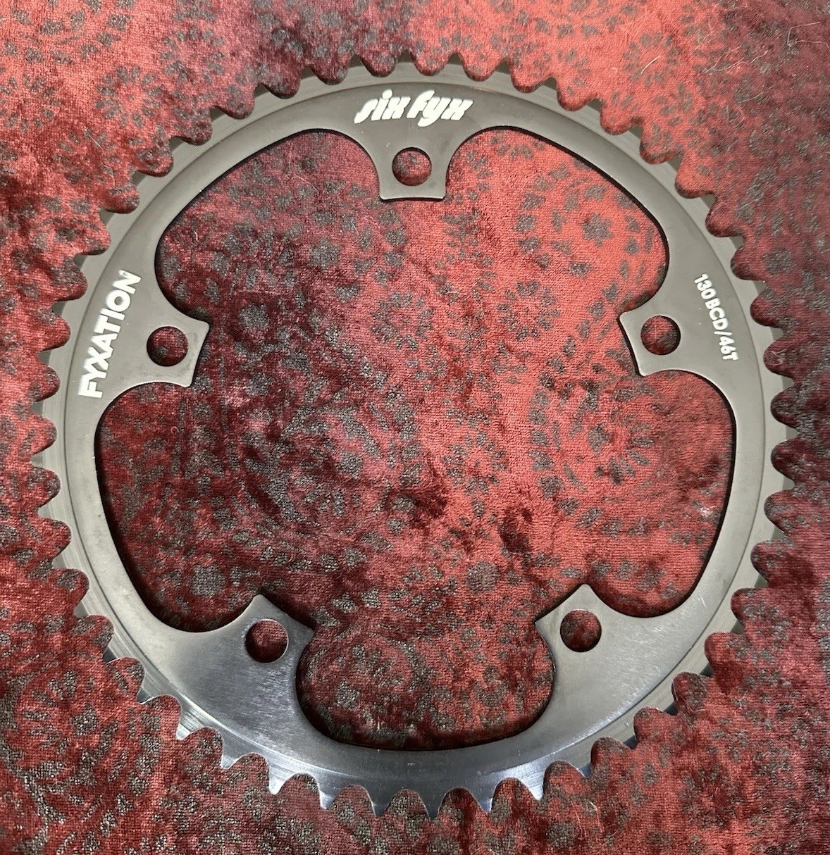 NEW Fyxation Six Fyx Chainring | 46t | 130bcd | 3/32 | Black