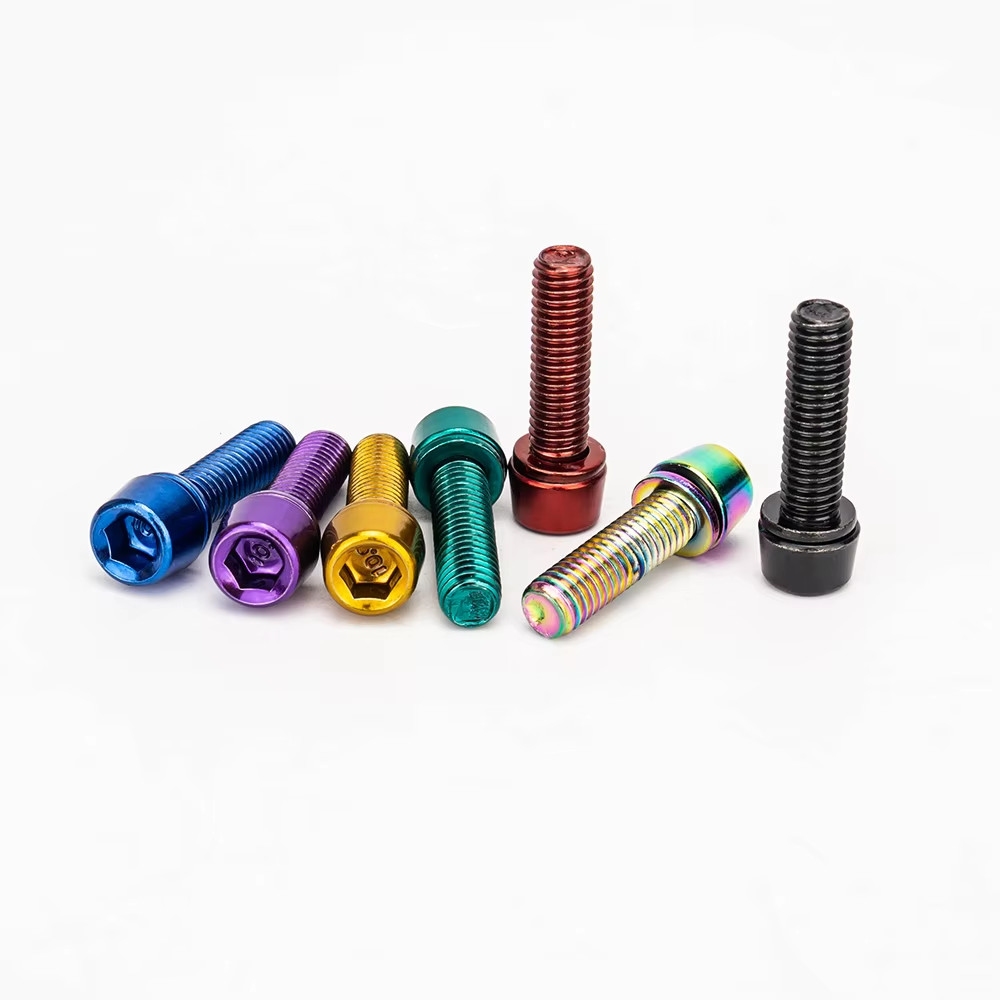 6Pcs MTB Road Bike Handlebar Stem Riser Screws Bicycle Stem Bolts Screws M5*18Mm