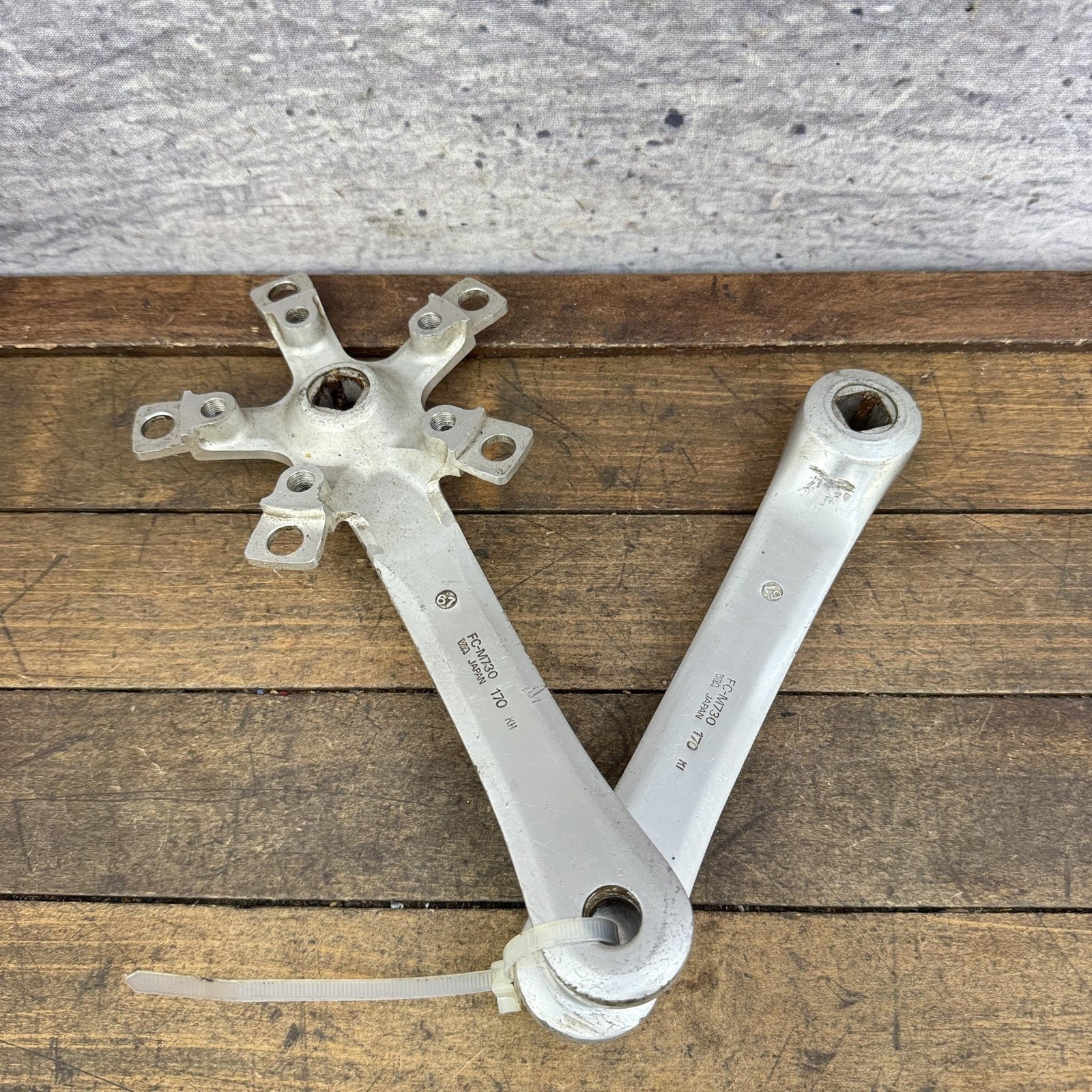 Vintage Shimano Deore XT FC-M730 Crankset 170mm 110 BCD Japan 90s MTB Arms
