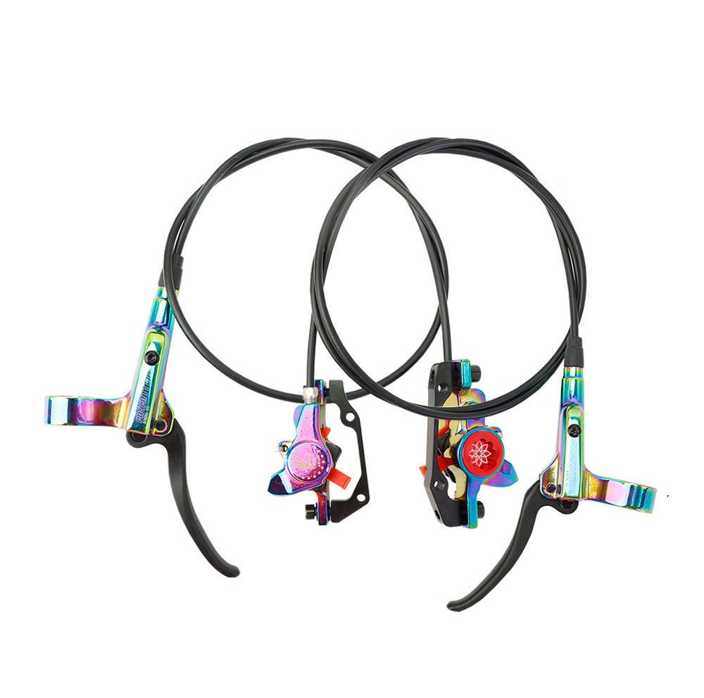 Swishti MTB eBike Bike Hydraulic Disc Rotor Brake Set Rainbow Color 3488