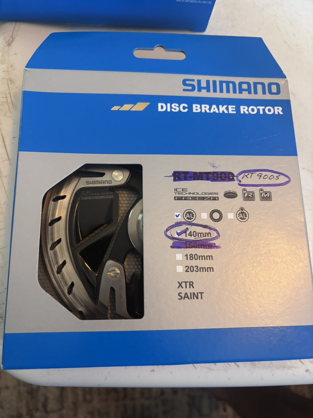 Shimano XTR/SAINT Bike Disc Brake Rotor 140mm Center Lock, RT-MT900 SS
