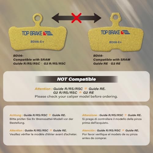 Disc Bike Brake Pads Compatible with SRAM Code R Gold (eMTB) – 1 Pair – w/PIN