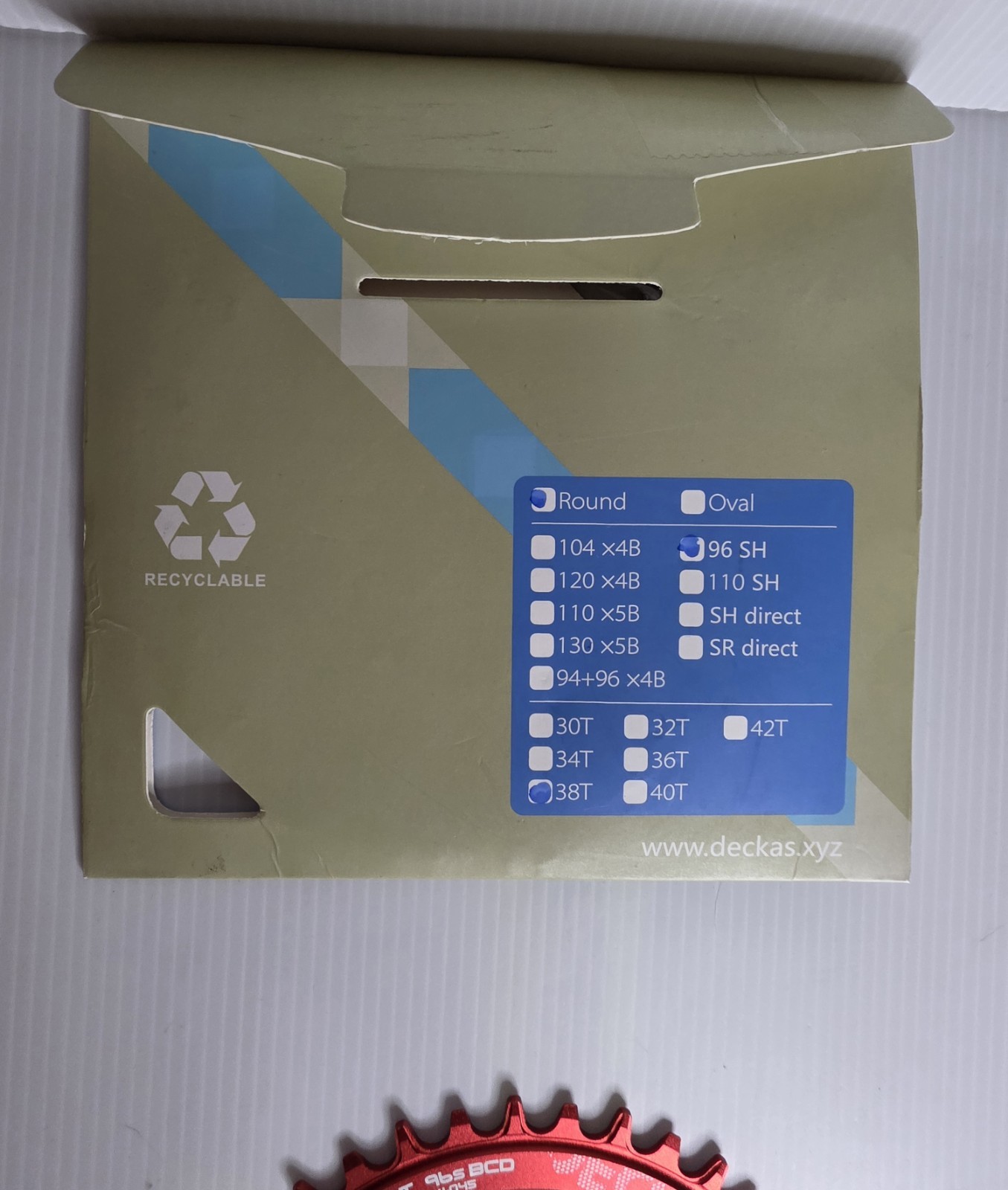 Deckas ROUND 38T 96SH Bicycle Bike Chainring Sprocket – Red New