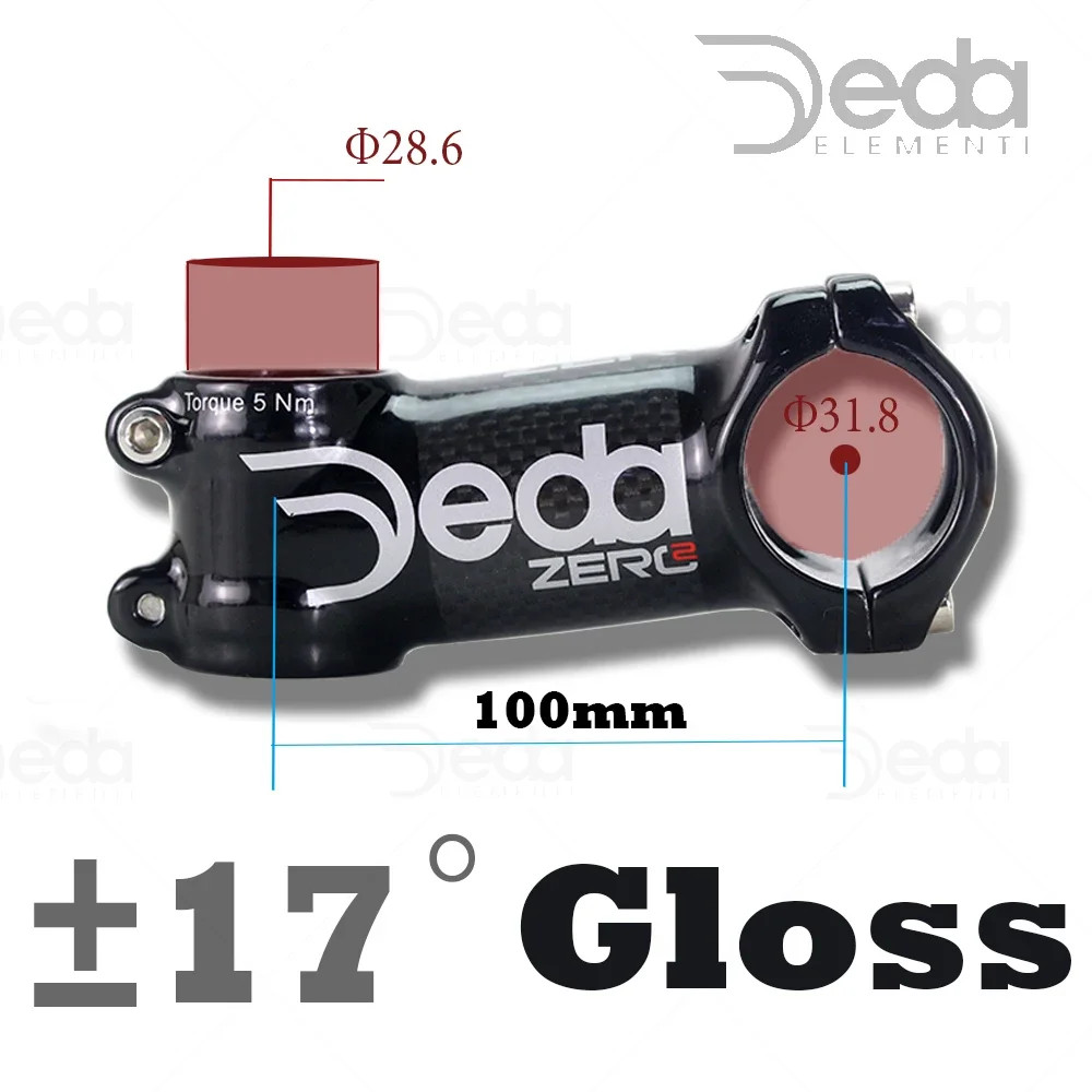 Handlebar Stems Gloss/Matte Finish Road/MTB Bicycle Stem 6/17 Degree 60-120mm