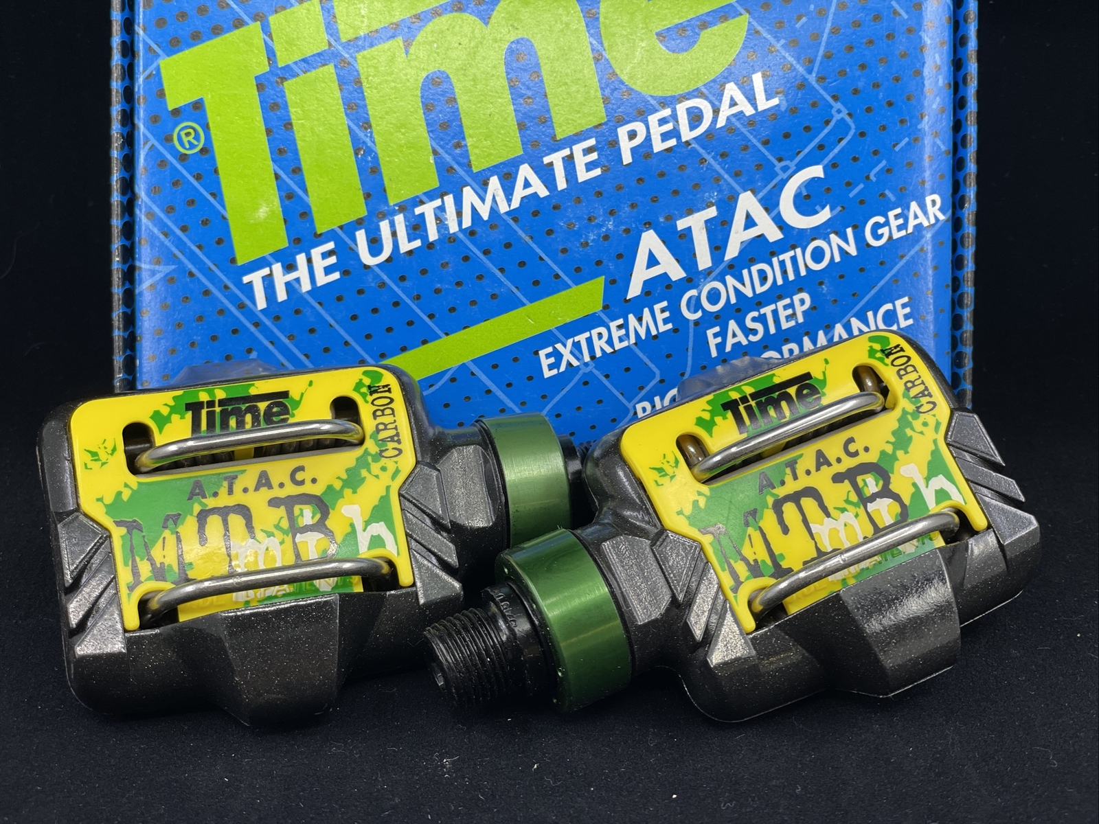 RARE NOS TIME for BIANCHI Limited Edition GREEN ATAC Off-Road Pedals MTB CX