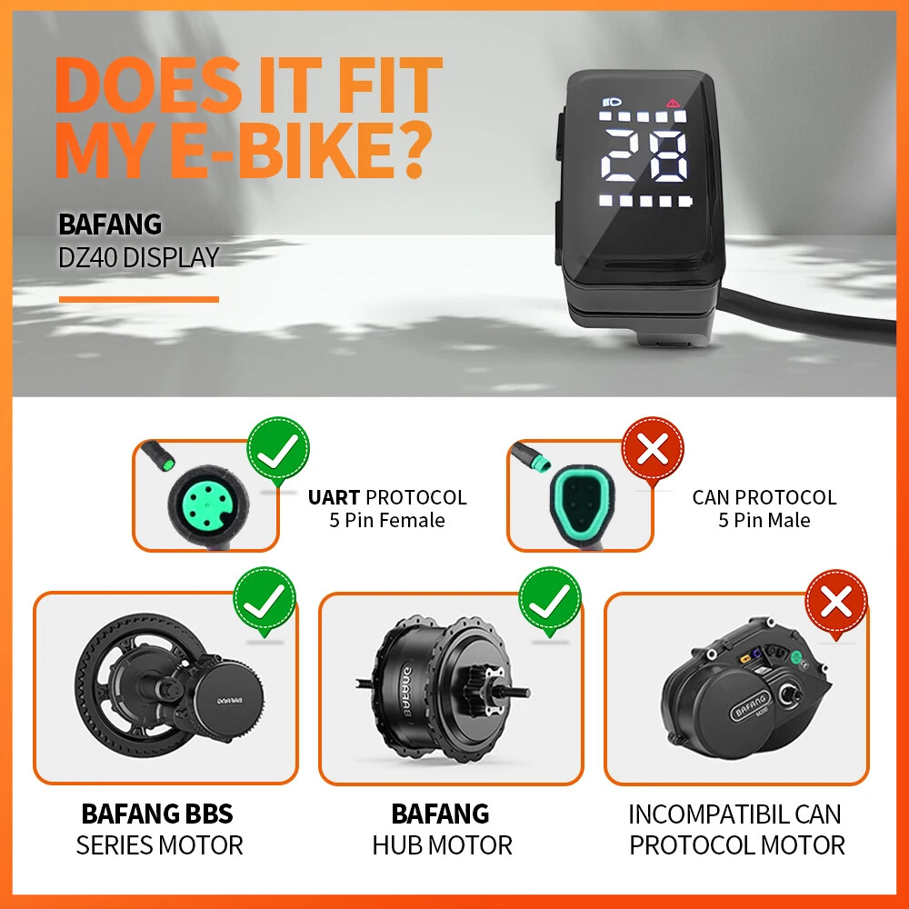 Display E-bike Intelligent LCD Screen Waterproof for BAFANG BBS02B BBS01B BBSHD