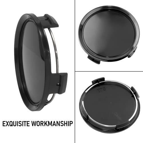 4PCS 74mm Wheel Center Caps Center Cap OD:74mm/2.91in, ID:69.46mm/2.74in Black