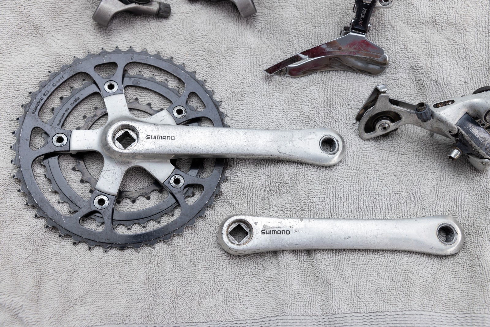 Vtg Shimano Deore XT Groupset M730 M732 M735 Crankset Thumb Shifter Derailleur
