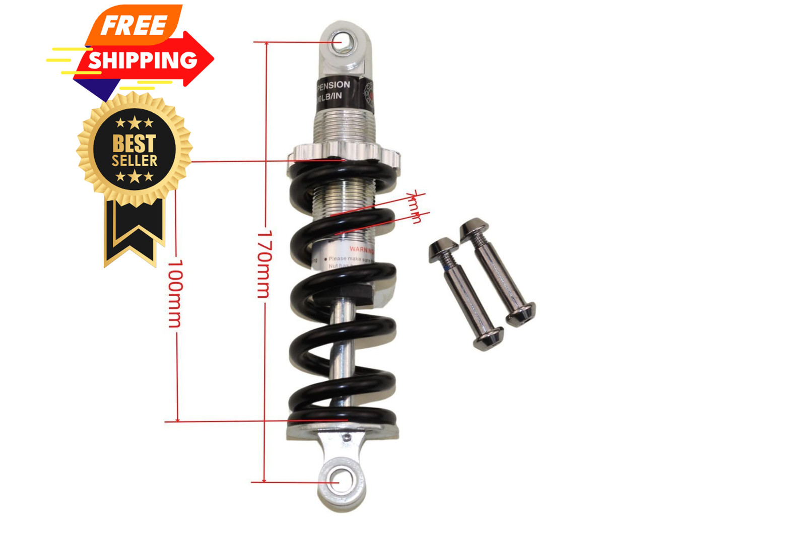 Trkimal Rear Shock Suspension Spring, Absorber for 170 mm/340 kg