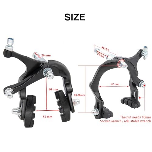 Bike Brakes Calipers Set,Side Pull Brake Set,69-96mm Reach,for Bike C Shape