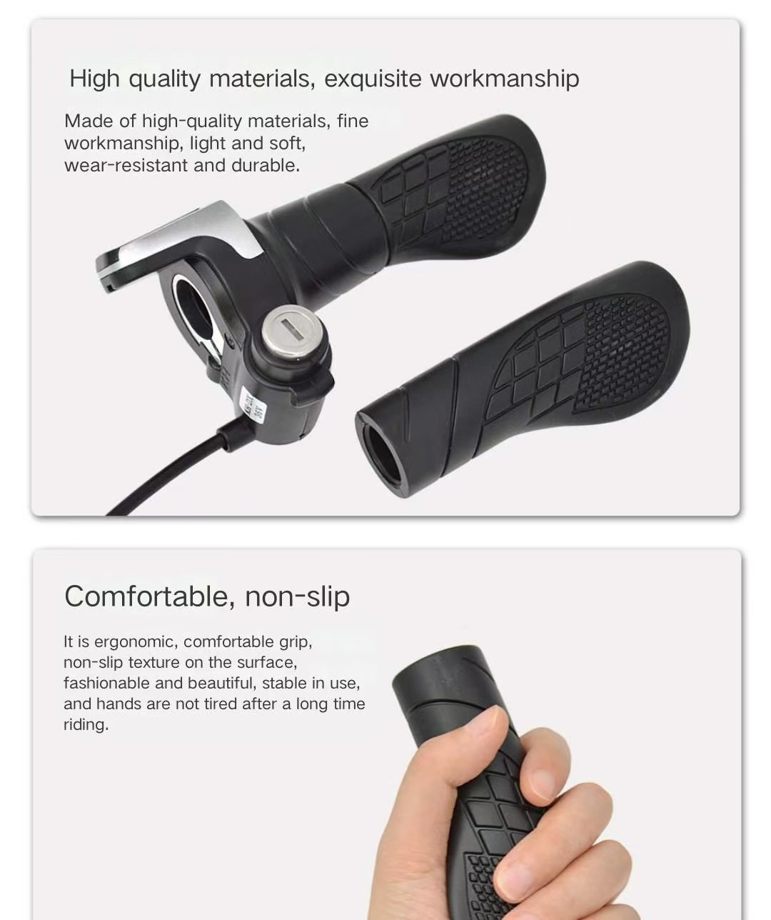 36V/48V E-Bike/Scooter Split Throttle Handle with Power Display & Key Lock USA