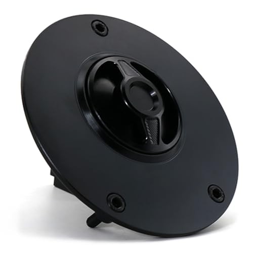 Motorcycle 3 Holes Gas Tank Cap Cover Fuel Cap CNC Aluminum Alloy, Fit Black
