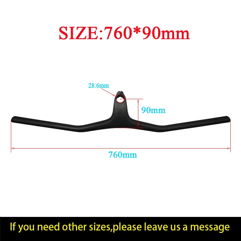 XC Mountain Bicycle Riser/Flat Handlebar Carbon Integrated Handlebar 660mm-780mm