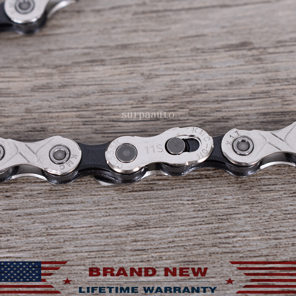 KMC X11 11-Speed 118L Bike Chain Gray Stretch-Proof fits Campy SRAM Shimano