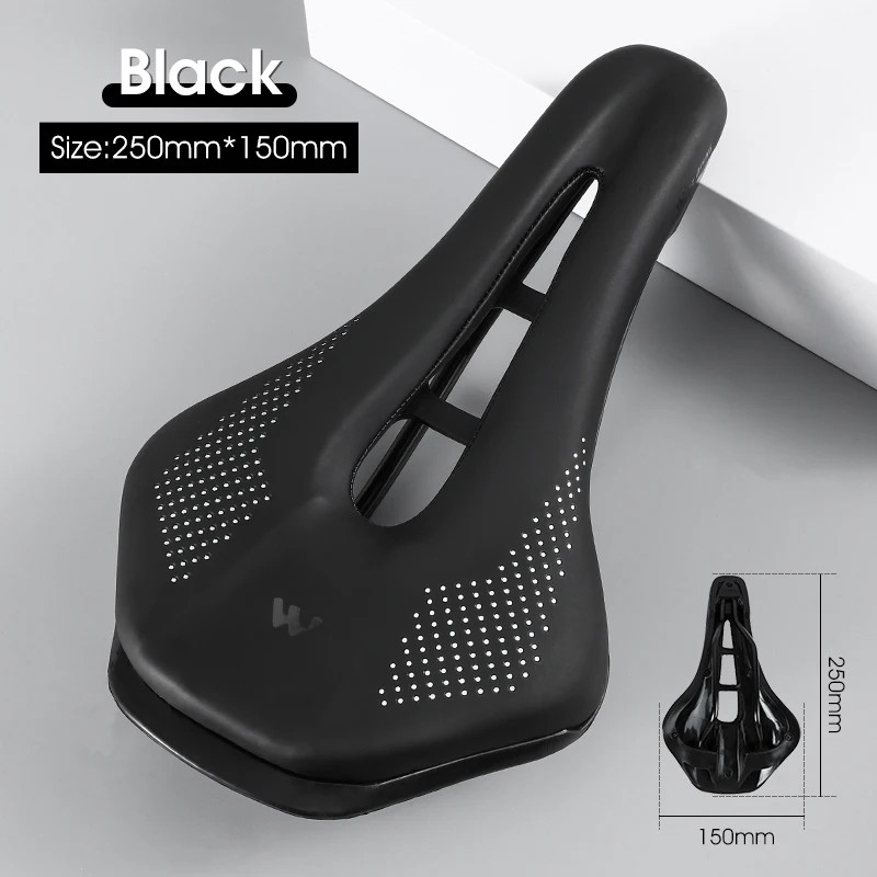 WEST BIKING Road Bike Saddle Short Nose PU Leather Hollow Ergonomic Cushion