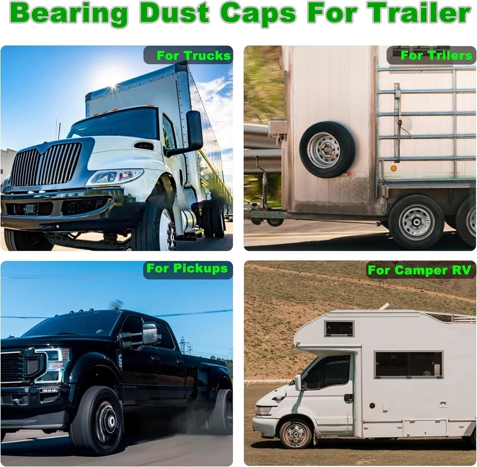 4pcs 2.72″ Trailer Hub Cap, Wheel Bearing Caps for Trailers Axle Dust Cap with