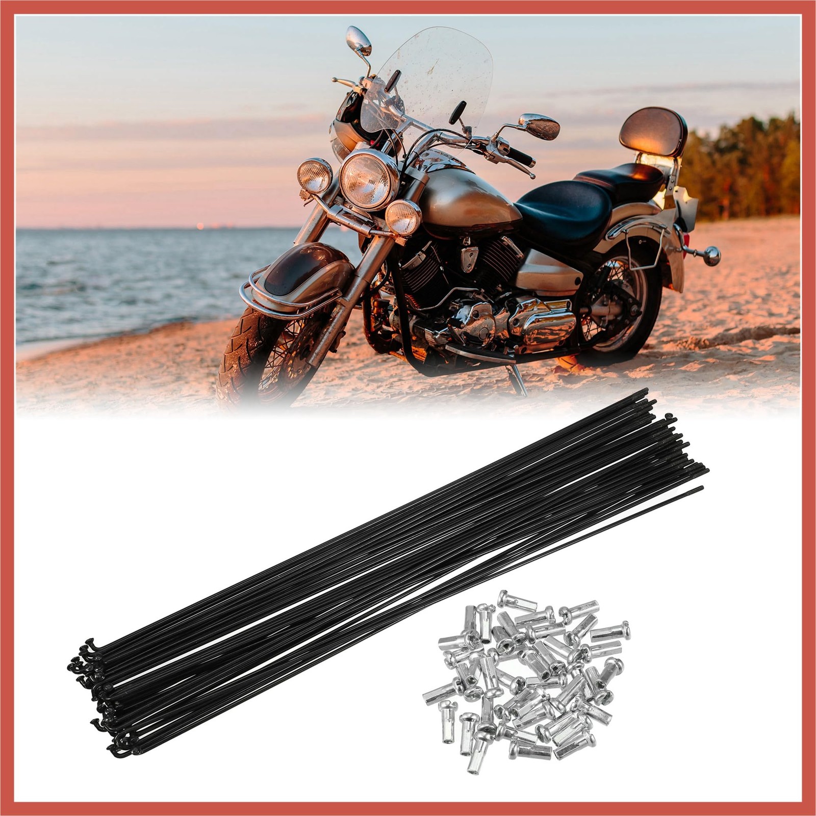 40 Pcs Bicycle Steel Spokes Heavy Duty Wheel Replacement Wire Tension Rods