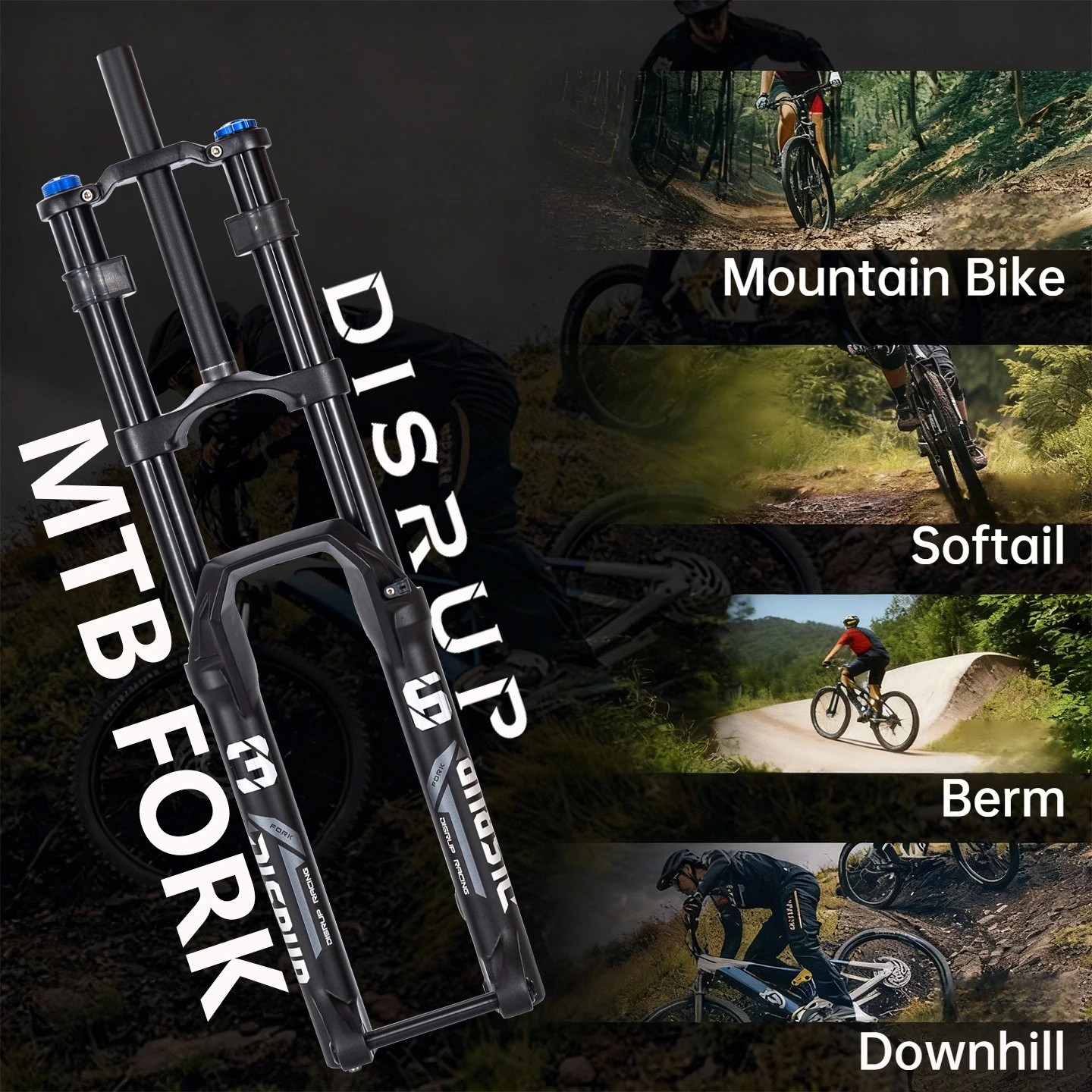 27.5/29 Inch Mountain Bike Dual-Crown Air Fork BOOST Thru Axle Suspension Fork