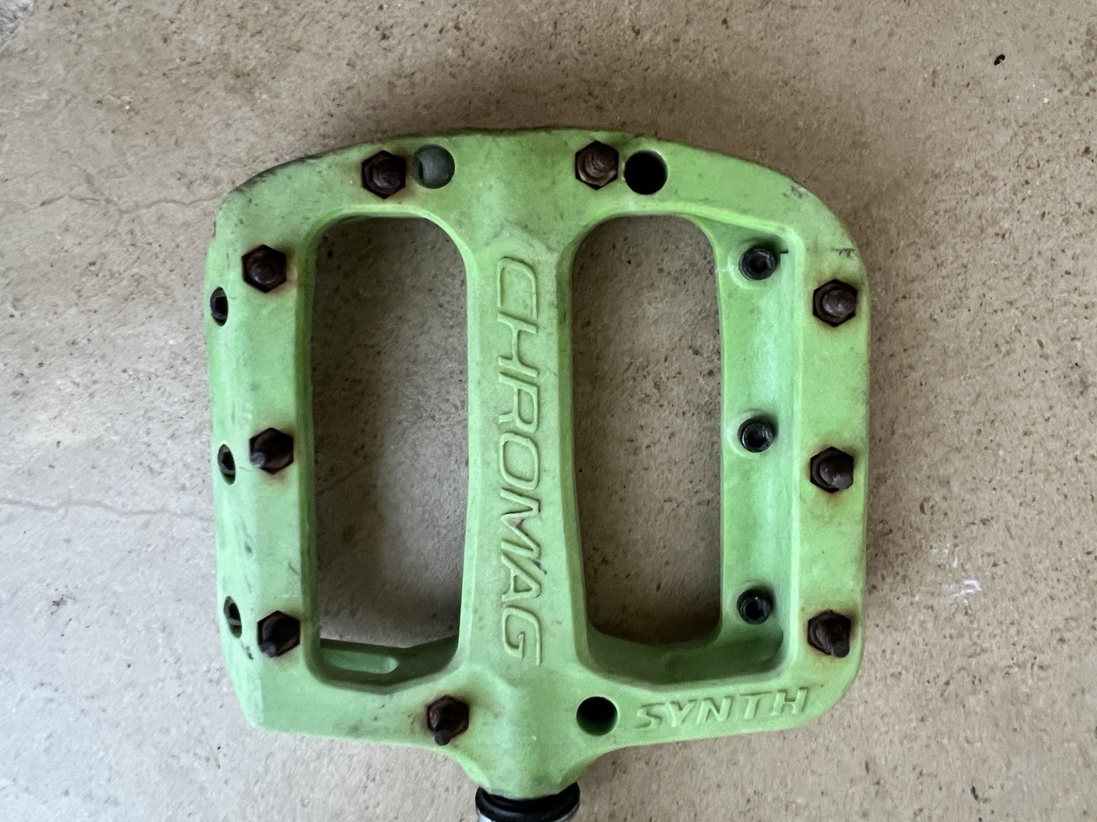 Chromag Synth Platform Bike Pedal Set Nylon Body Green Mountain Bike