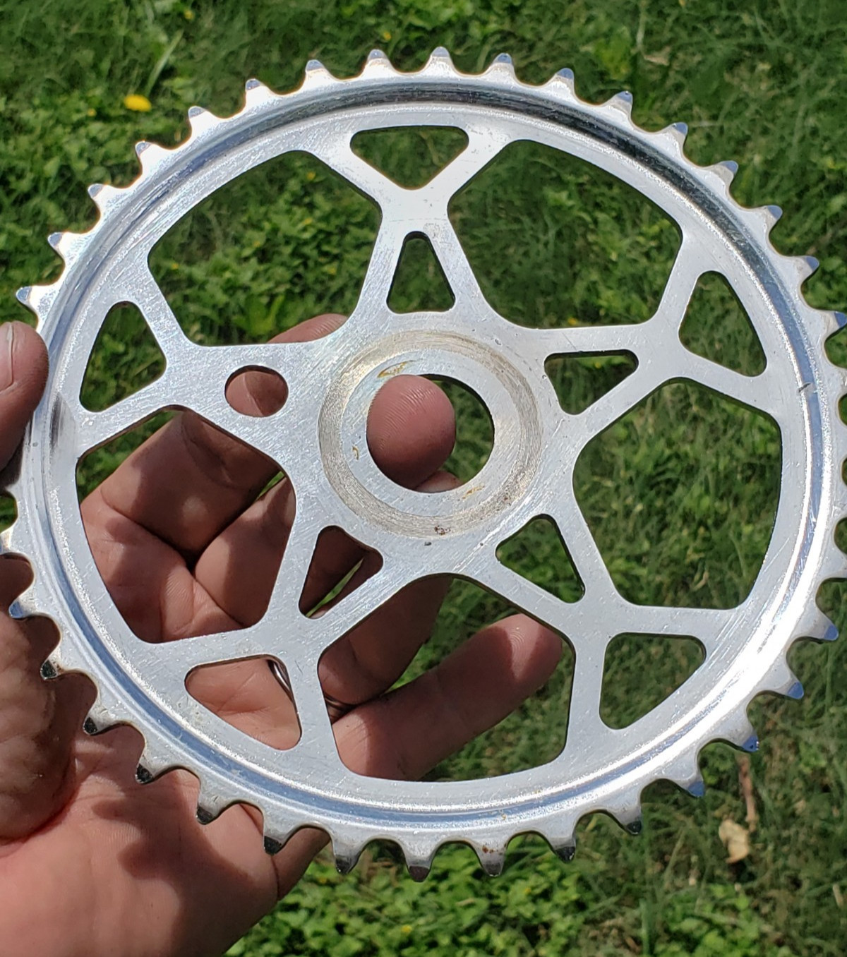 Nice! Old School Panda BMX Sugino Japan 178mm Gold Crankset 1981 40t Snowflake