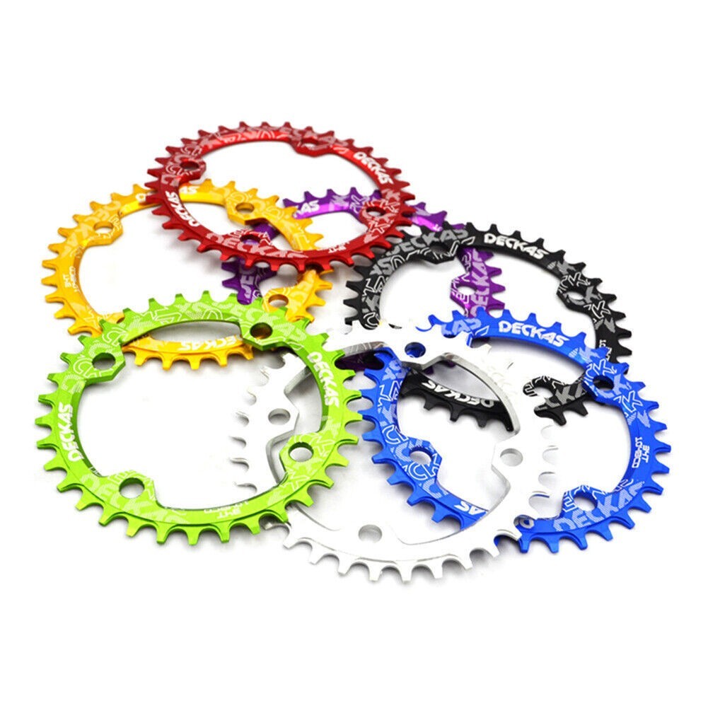 Bike Narrow Wide Round Oval Chainring Chain Ring BCD 104mm 32/34/36/38T DECKAS
