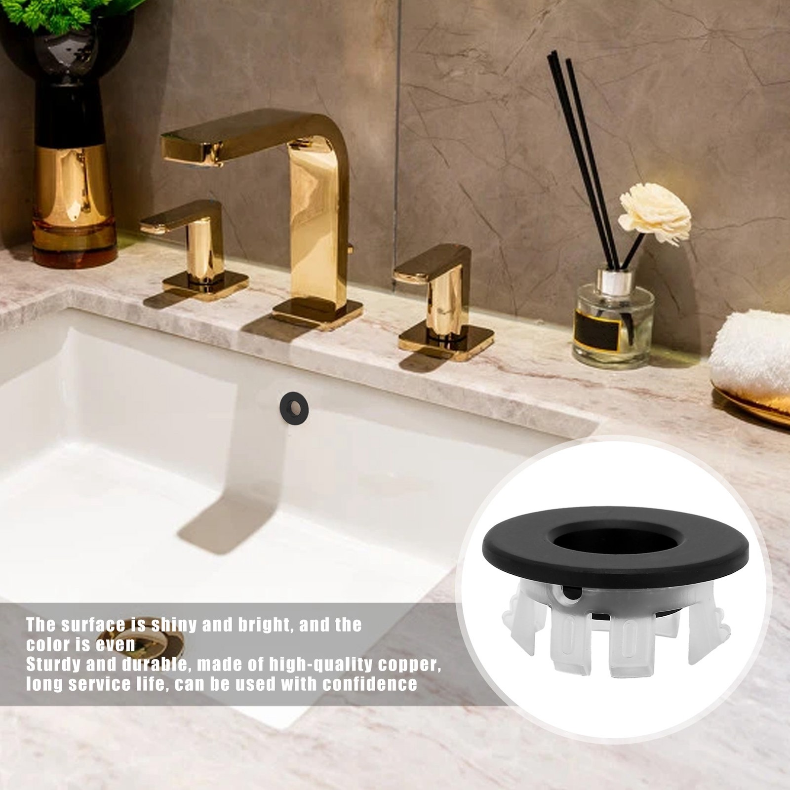Bathroom Wash Basin Sink Overflow Cover Kitchen Sink Decoration Spare Hole For