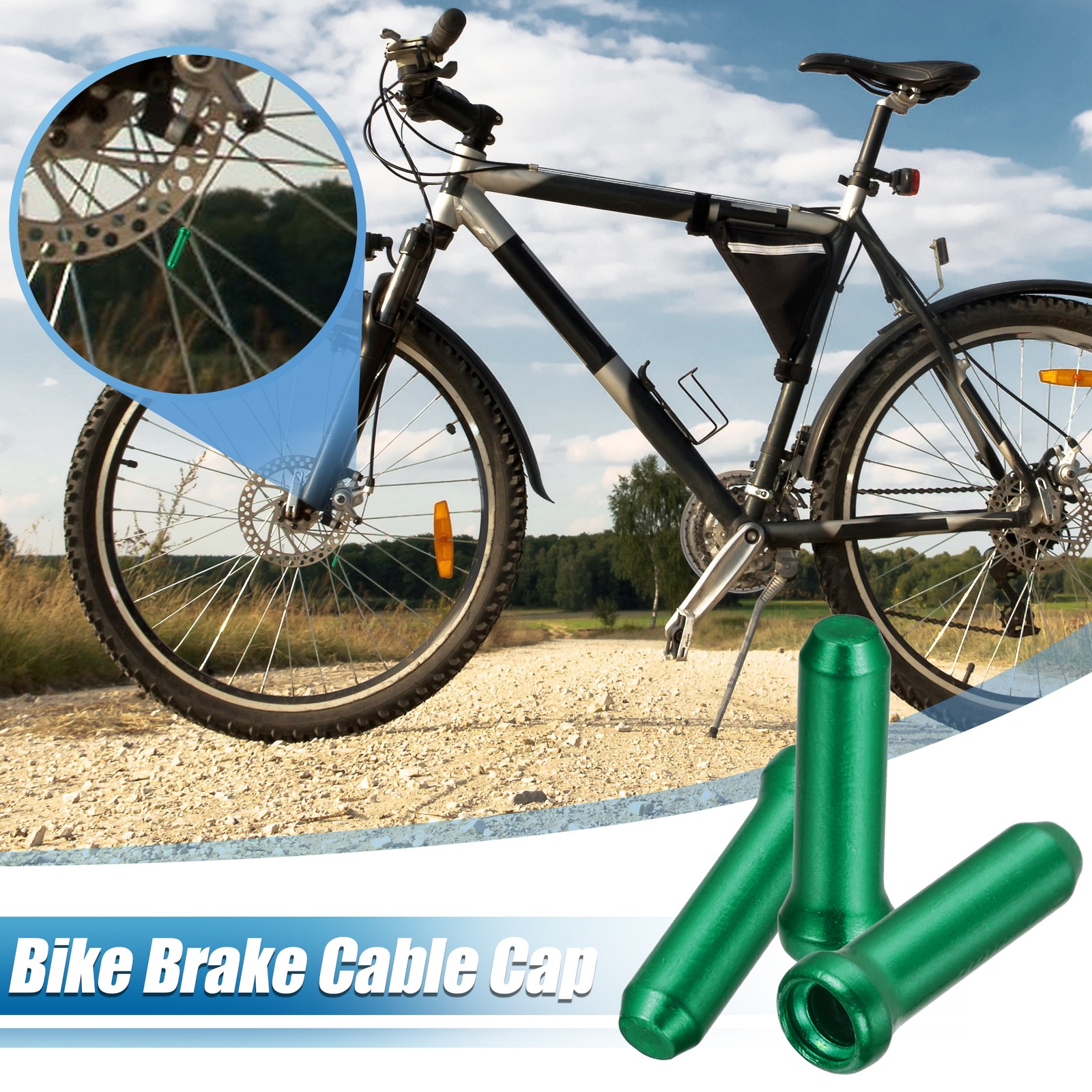 50pcs Bike Brake Cable Cap Bicycle Shifter Brake Gear Inner Cable Cap Green