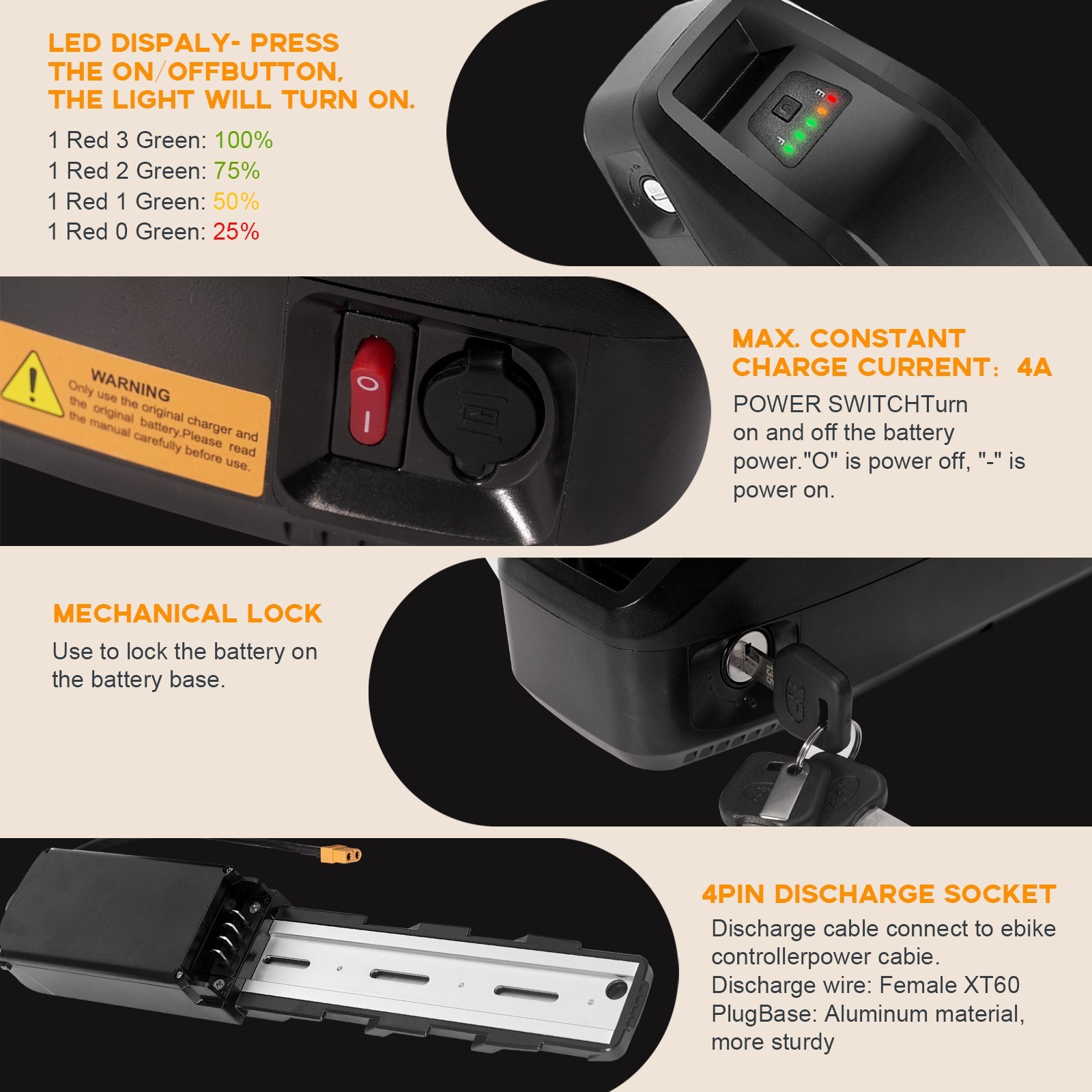 48V 13Ah Hailong Battery for 200W-1200W Ebike Electric Bike Lithium Battery