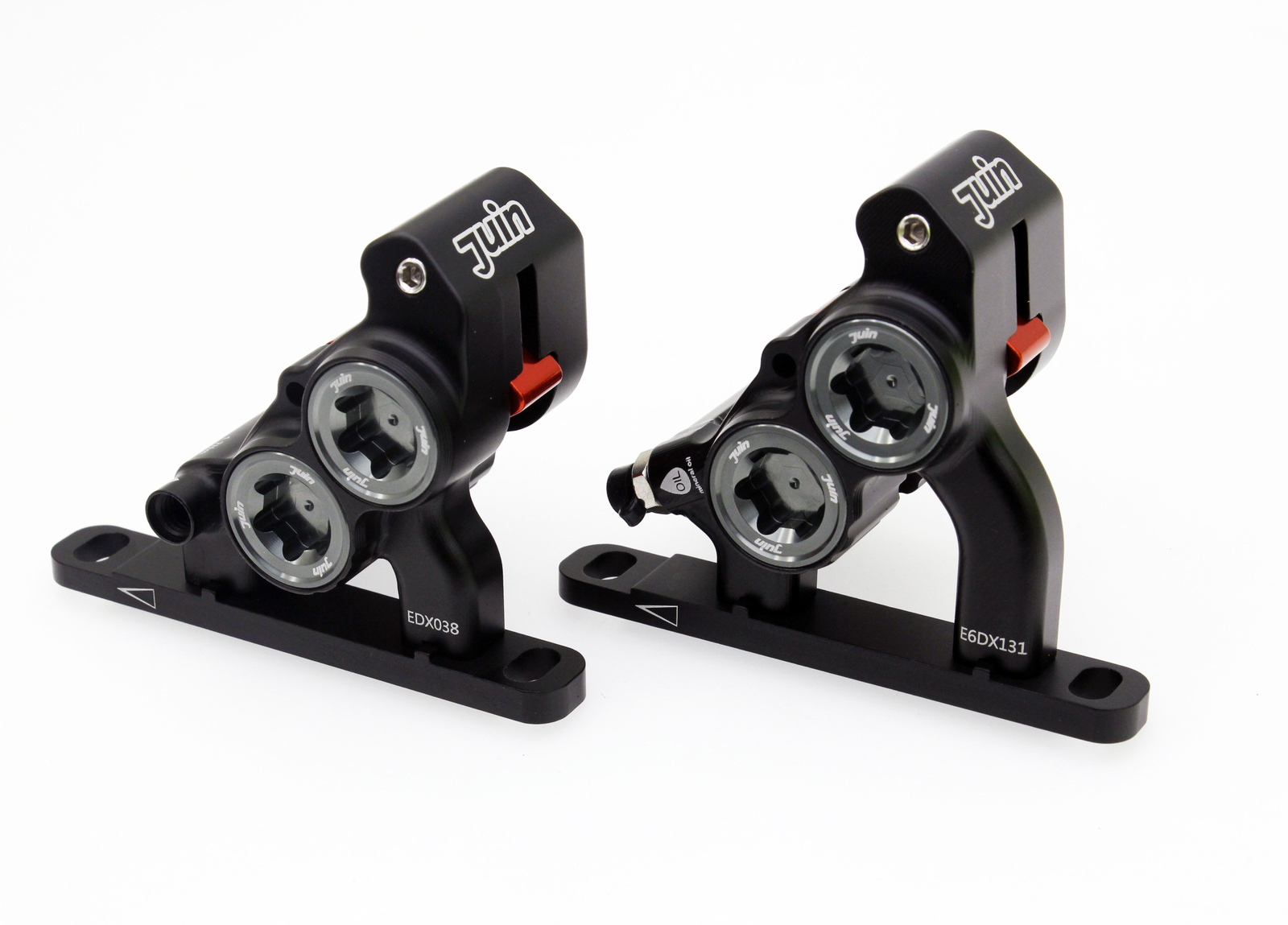 Stealth Black Juin Tech ETF 4 Piston Flat Mount Brakes 140/140mm Road Climb