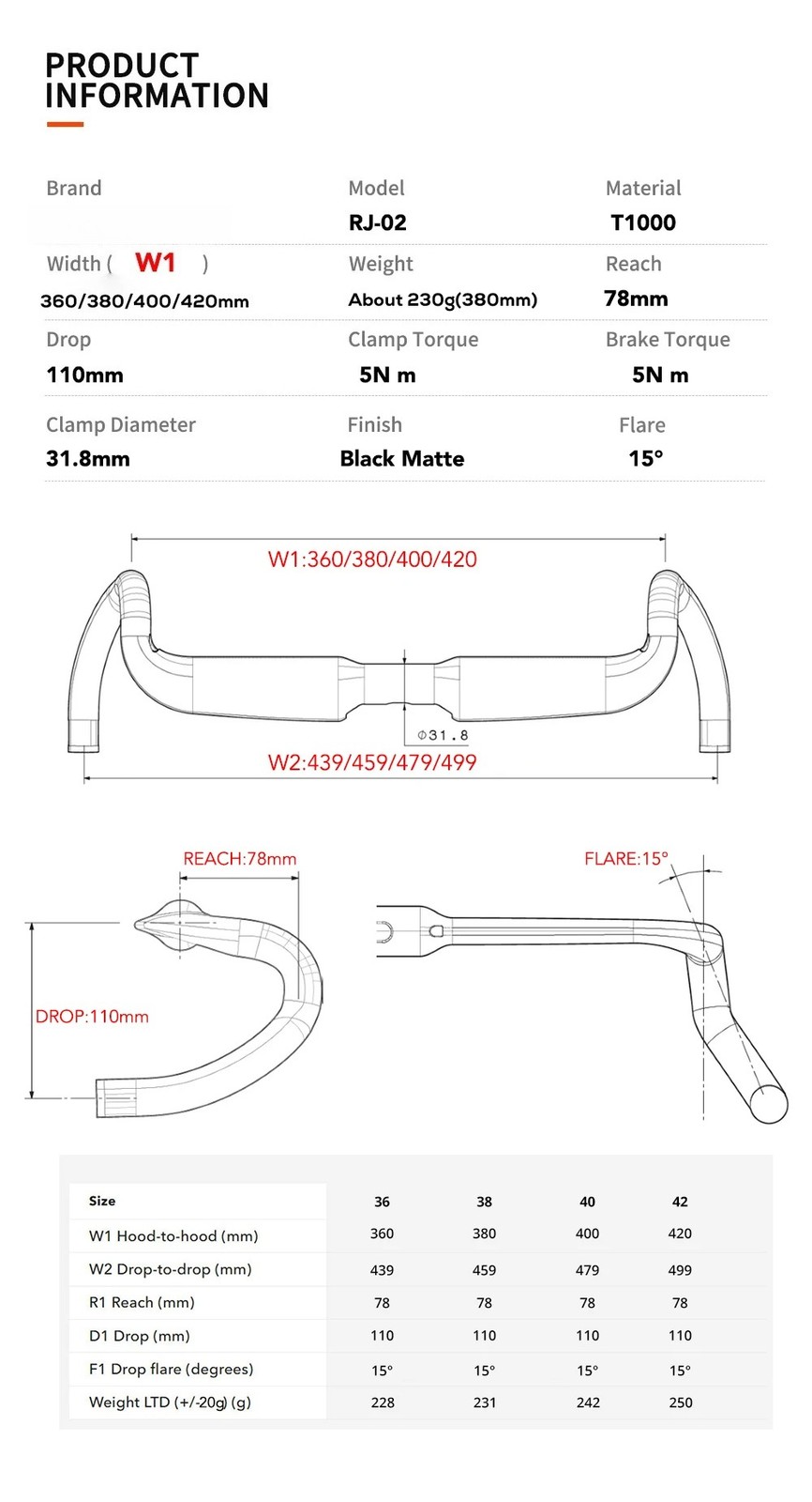 Carbon Aero Gravel Bike Handlebar Full Internal Cable 31.8mm Drop Bar