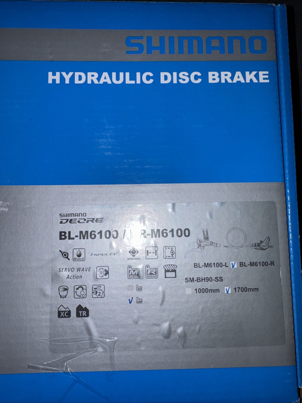 Shimano Deore BL-M6100-R Disc Brake Metallic Rear Hydraulic Disc Brake 1700mm