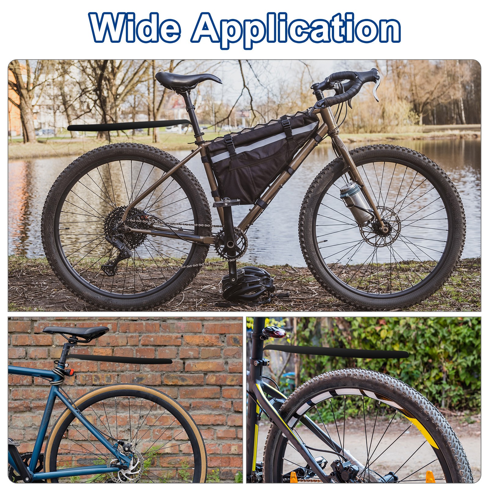 Mountain Bike Mud Guard 14.37″ Front/Rear Mud Guards with Cable Tie for MTB