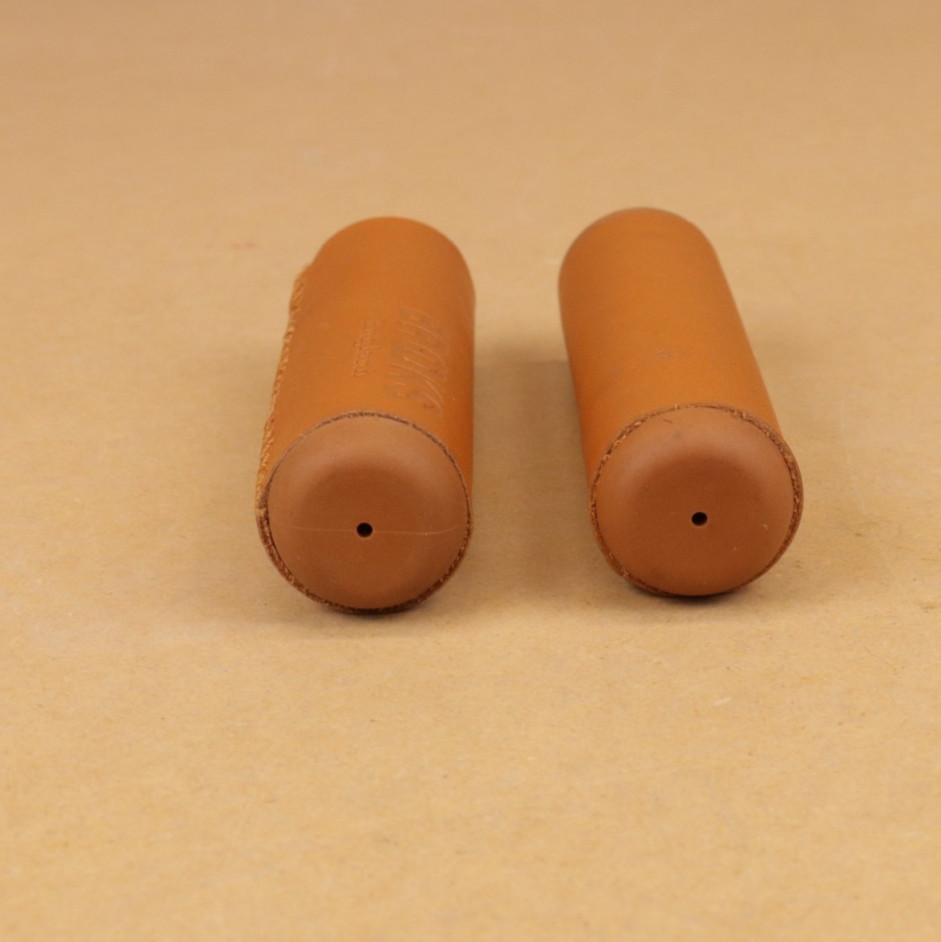 Brooks Natural Leather Covered Rubber Grips VLG105 – Honey, Vintage