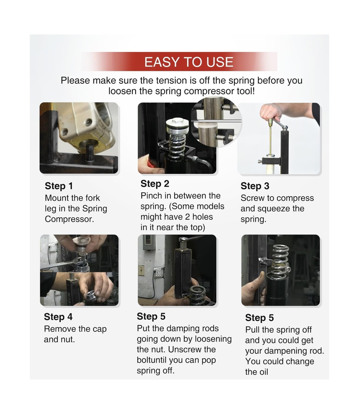 Fork Spring Compressor, Powder Coated – Fit For Sport Bikes