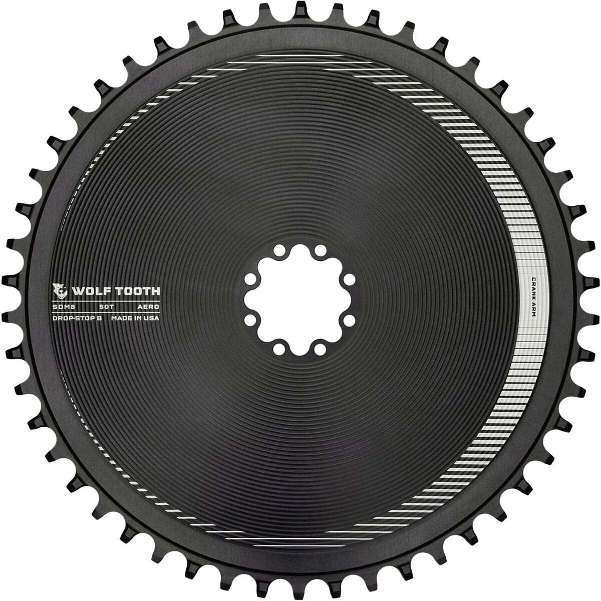 Wolf Tooth Components SRAM Compatible Direct Mount Aero Chainring Black, 8-Bolt,
