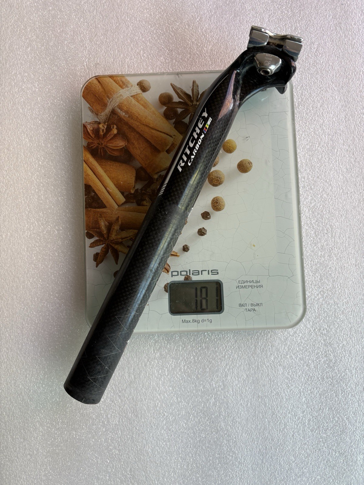 Ritchey HMF Carbon Seatpost 31.6mm Diameter. Weight 180g.
