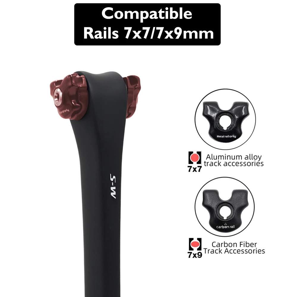 D-Shaped Matte Carbon Fiber Bicycle Seatpost 0mm Offset 300mm 380mm Length