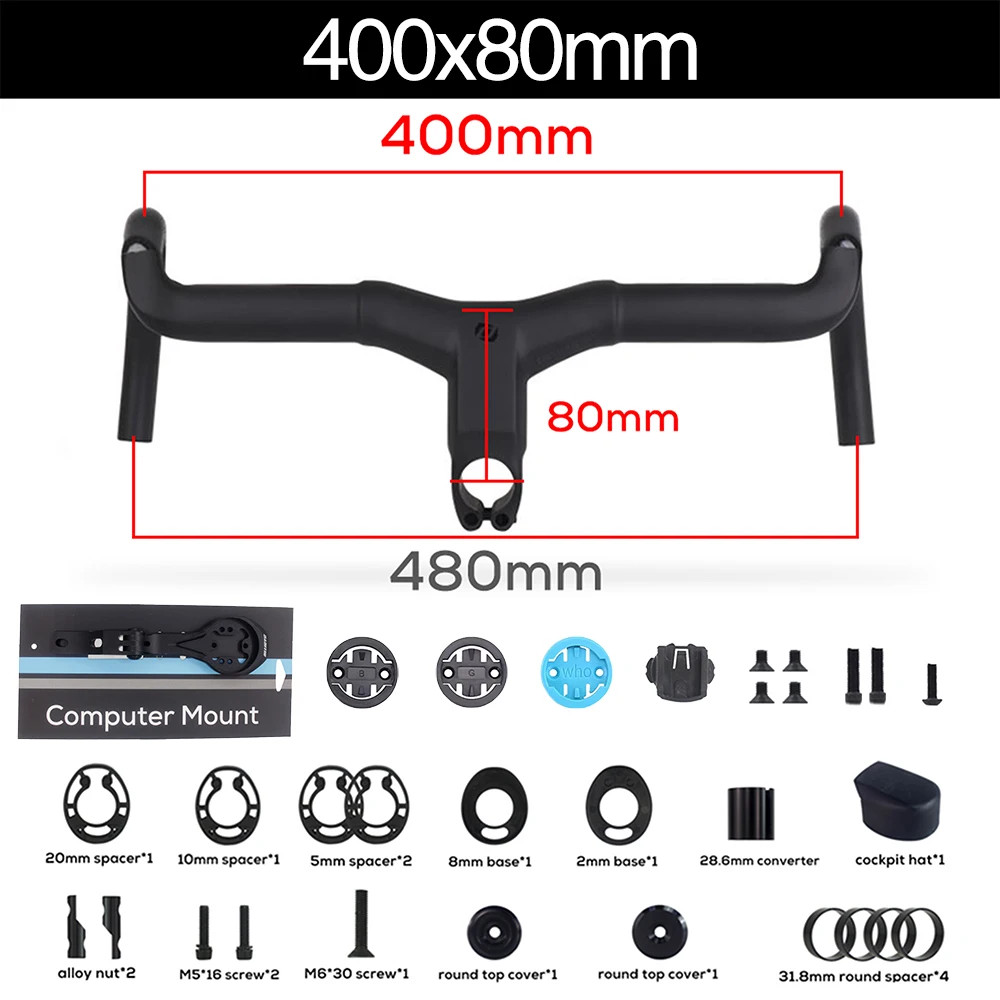 Syncros Internal Cable Routing Road Drop Bar Carbon Integrated Gravel with Mount