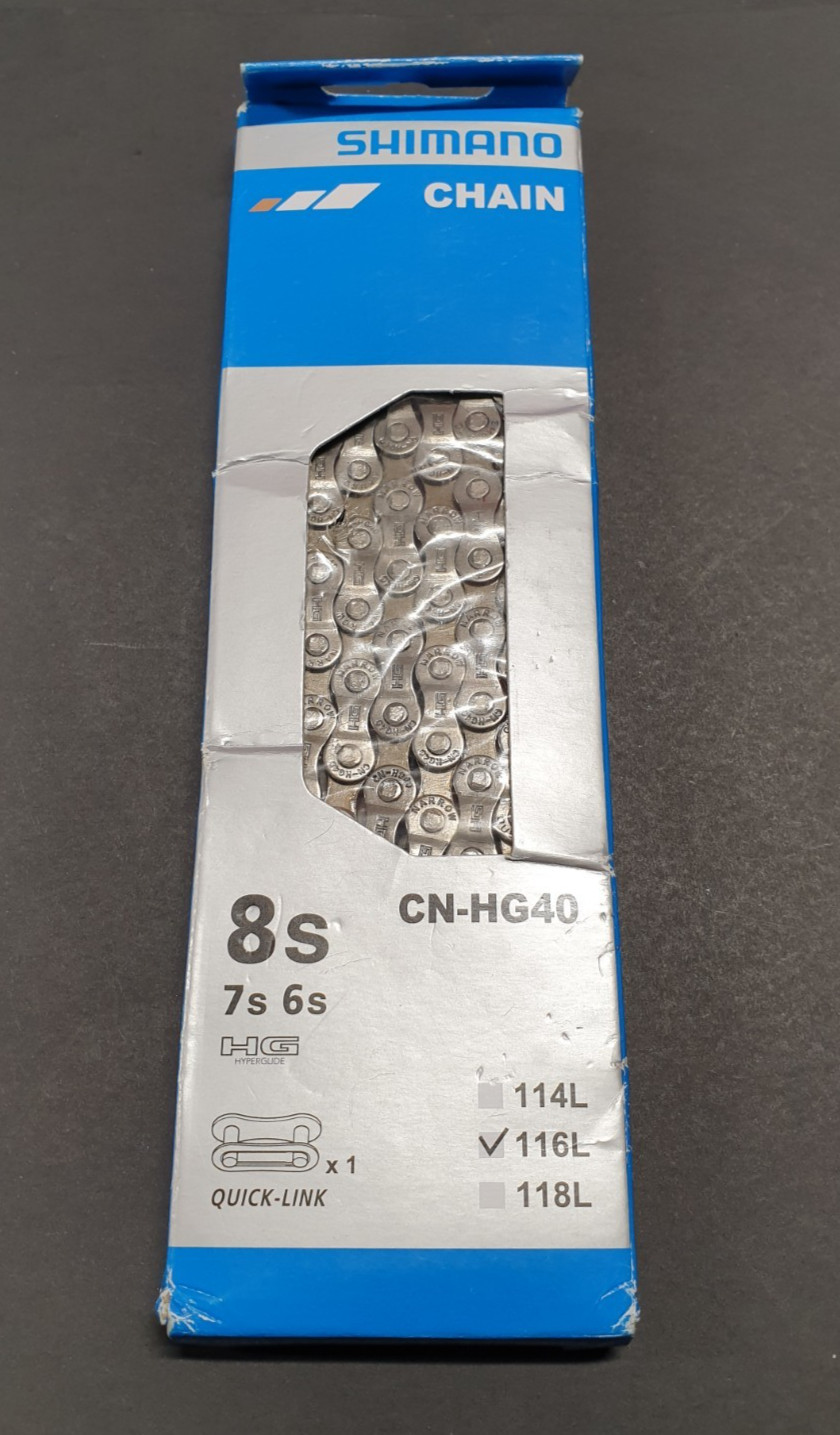 Shimano CN-HG40 6/7/8-Speed 116-Links Chain for 18/21/24-Speed MTB / Road Bike